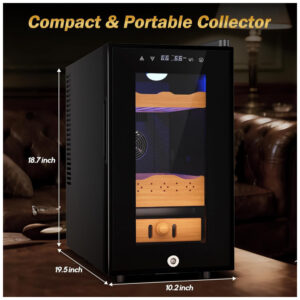 Humidor Elétrico Velivi Preto 25L Controle Digital Temperatura Trava Segurança 115V