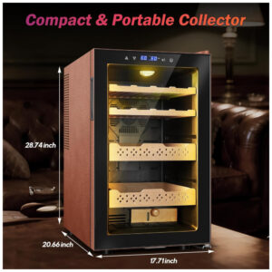 Humidor Elétrico Velivi KMYL 42 Preto 70L com Controle Digital de Temperatura e Umidade 110V