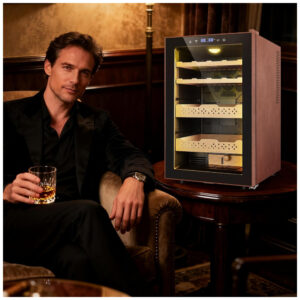 Humidor Elétrico Velivi KMYL 42 Preto 70L com Controle Digital de Temperatura e Umidade 110V