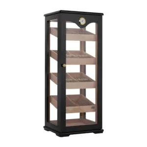 Umidificador para Charutos Quality Importers Mogno com Vidro Temperado para 100 Charutos HUM DIS7