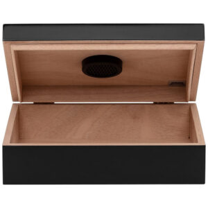 Humidor Supreme Preto Série Red Line 20 Charutos Cedro Espanhol Interior