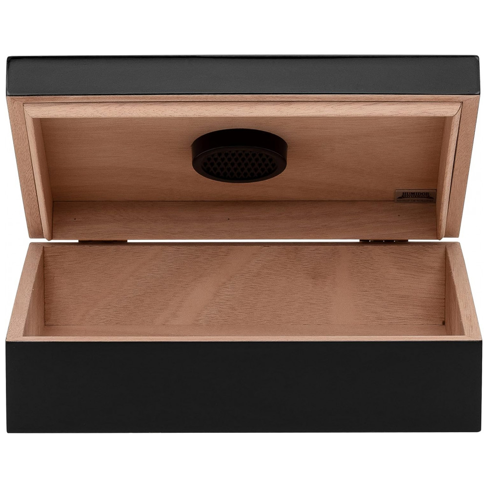 Humidor Supreme Preto Série Red Line 20 Charutos Cedro Espanhol Interior