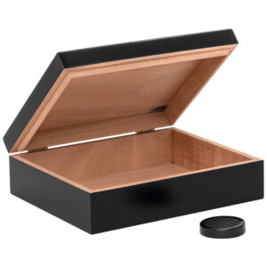 Humidor Supreme Preto Série Red Line 20 Charutos Cedro Espanhol Interior