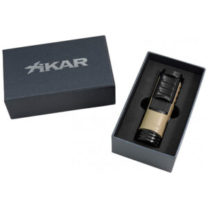 Isqueiro Tocha Xikar Tactical Tan e Preto Jato Único 10mm Chama Robusta