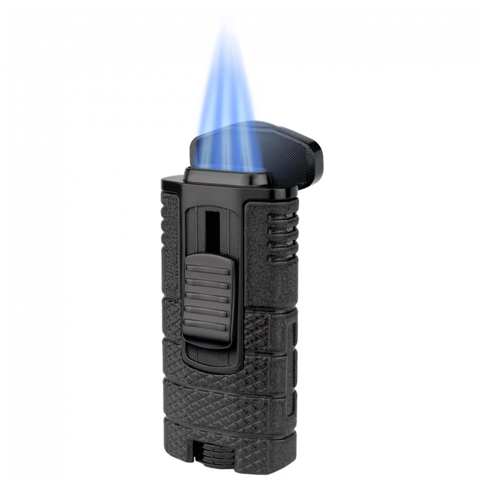 Isqueiro Xikar Tactical Preto Triplo Jato com Resistência ao Vento