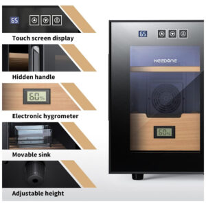 Humidor Elétrico NEEDONE 100 Charutos Madeira Cedro Espanhol com Sistema de Controle de Temperatura 110V