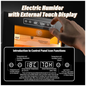 Humidor para Charutos Elétrico PRECISTECH Preto 46 Litros 200 Charutos Termoelétrico 110V