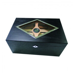 Humidor para Charutos Sigara Dublin Tampo de Vidro Capacidade 100 Charutos com Chave