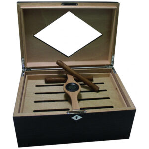 Humidor para Charutos Sigara Dublin Tampo de Vidro Capacidade 100 Charutos com Chave