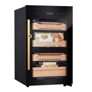 Humidor Eletrônico Afidano 850 Charutos Preto Sistema Refrigeração Gavetas Cedro Espanhol 110V