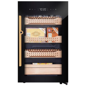 Humidor Eletrônico Afidano 850 Charutos Preto Sistema Refrigeração Gavetas Cedro Espanhol 110V