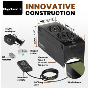 Umidificador Eletrônico Hydra HYDRA LG Preto com Controle Remoto para Humidor até 453 Litros 110V