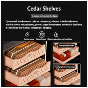 Humidor Elétrico Generic 50L para Charutos com Controle de Temperatura e Madeira de Cedro Espanhol 110V