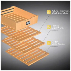 Humidor Eletrônico NEEDONE Preto Capacidade 350 Charutos Resfriamento e Aquecimento 48L