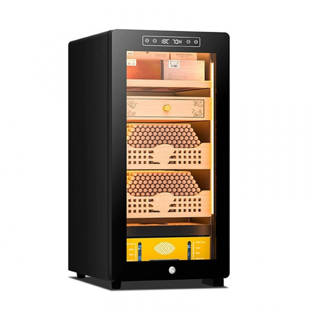 Humidor Elétrico Cabinet Koyike Preto 52L com Controle Climático para 350 Charutos Cedro Espanhol 220V