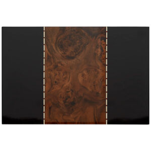 Humidor de Mesa Supreme Preto com Incrustações de Raiz de Nogueira para 45 80 Charutos