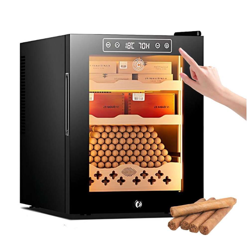 Humidor Elétrico PRECISTECH Preto 32L para 150 Charutos com Controle de Temperatura e Umidade