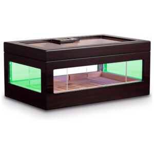 Humidor para Charutos Woodronic Cristal com Iluminação LED de 6 Cores e Higrômetro Digital 120 Unidades
