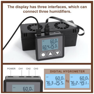 Humidificador Elétrico Ronfnea para Charutos com Display LCD e Controle de Umidade de 40 a 90