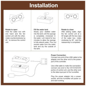 Humidificador Elétrico Ronfnea para Charutos com Display LCD e Controle de Umidade de 40 a 90