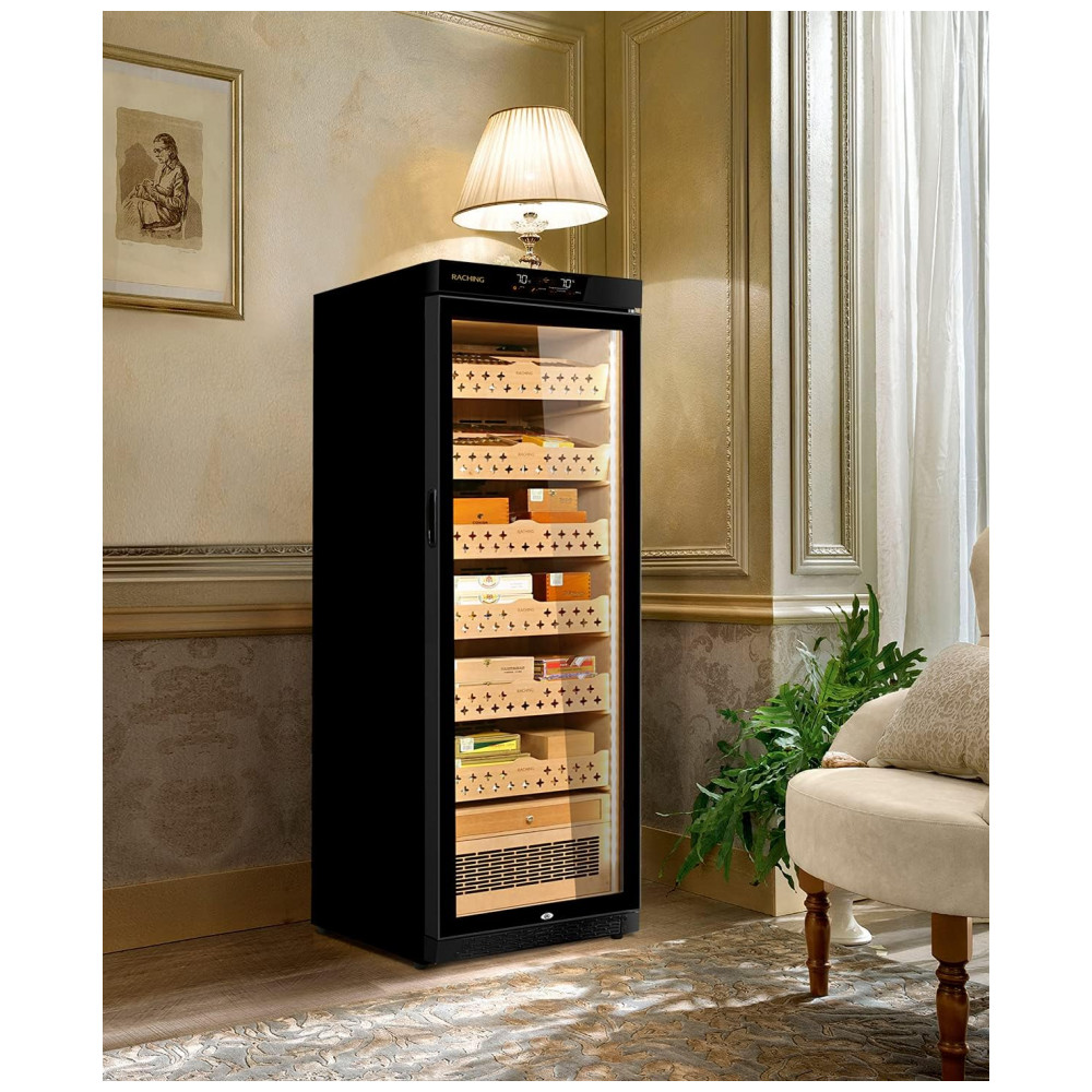 Gabinete Humidor Raching MON2800 Preto Controle Climático para Armazenamento de Charutos 320L