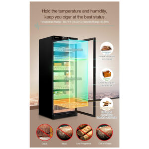 Gabinete Humidor Raching MON2800 Preto Controle Climático para Armazenamento de Charutos 320L