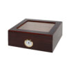 Humidor Desktop Quality Importers Capri Marrom com Tampa de Vidro e Cedro Espanhol 25 50 Charutos