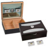 Humidor de Charutos Prestige Import Group Delano Preto Tampa de Vidro UV Capacidade 100 Charutos