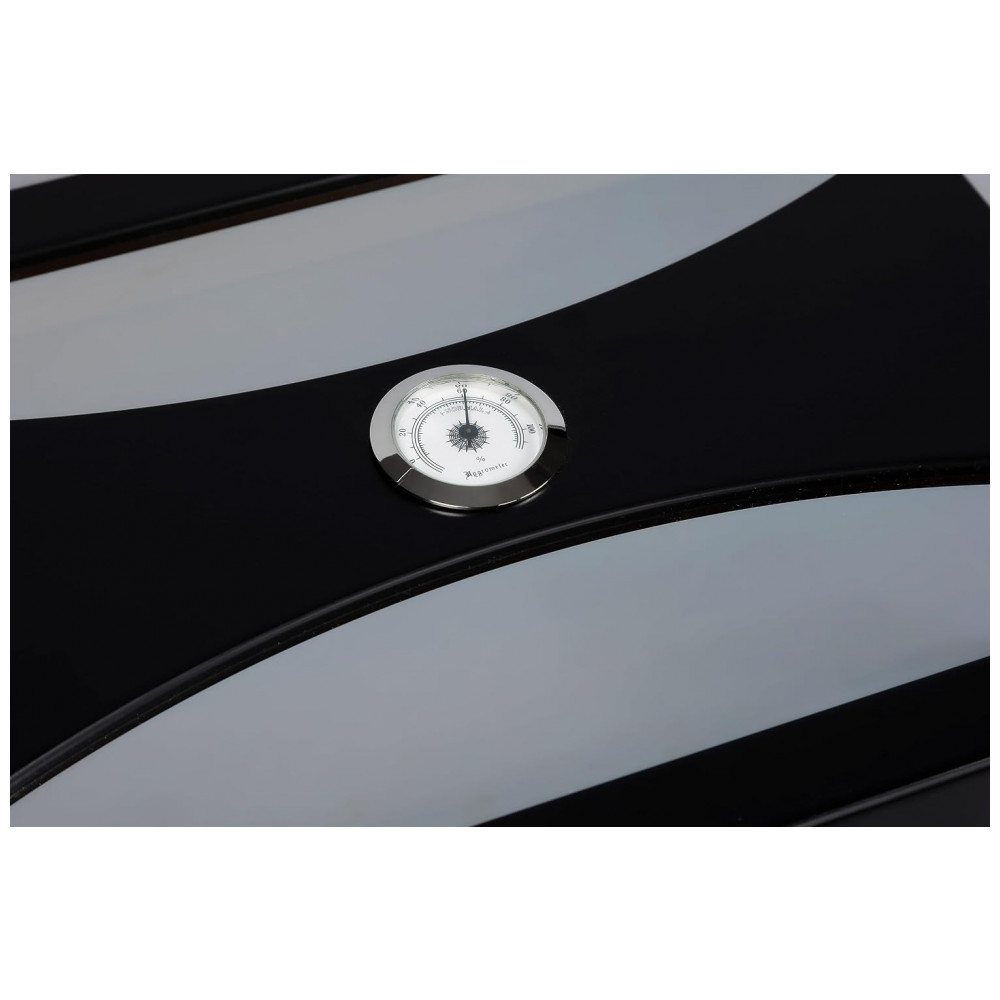 Humidor de Charutos Prestige Import Group Delano Preto Tampa de Vidro UV Capacidade 100 Charutos