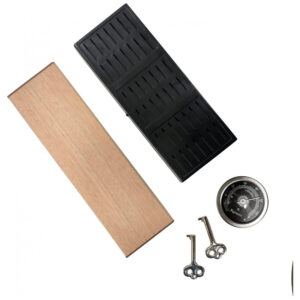 Humidor de Mesa Prestige Import Group Onyx Linear Motif 50 Charutos Cedro Espanhol Laca Preta Higrômetro e Chave
