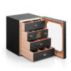 Humidor Epress Premium Preto Cedro Espanhol Capacidade 100 150 Charutos 4 Gavetas