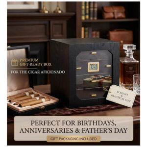 Humidor Epress Premium Preto Cedro Espanhol Capacidade 100 150 Charutos 4 Gavetas