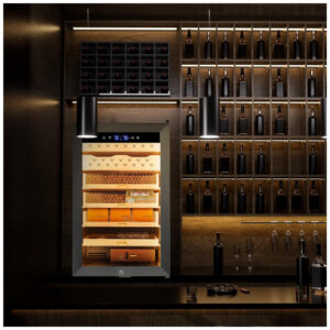 Humidor Elétrico Woodronic WA E Humidor para 400 Charutos 70L Controle de Temperatura e Umidade Prata