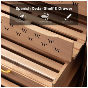 Humidor Elétrico Woodronic WA E Humidor para 400 Charutos 70L Controle de Temperatura e Umidade Prata