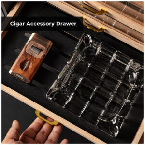Humidor Elétrico Woodronic WA E Humidor para 400 Charutos 70L Controle de Temperatura e Umidade Prata
