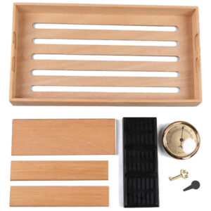 Humidor para Charutos Prestige Import Group Madeira Burl Lacado com Incrustação Mappa até 150 Charutos