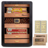 Humidor Marvero Preto Cedro 300 Charutos Higrômetro Digital Gavetas