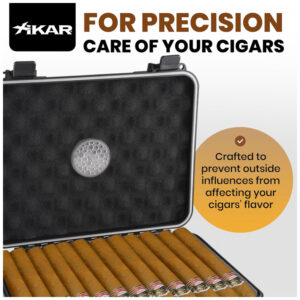 Humidor de Viagem Xikar Preto Resistente à Água com Vedação Hermética para 20 Charutos