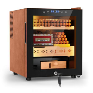 Humidor Elétrico Tylza Marrom 50L com Controle Automático de Temperatura e Umidade 115V