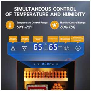Humidor Elétrico Tylza Marrom 50L com Controle Automático de Temperatura e Umidade 115V