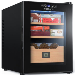 Humidor Elétrico NEEDONE 33L com Aquecimento e Refrigeração Preto 110V Controle Touch