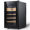 Humidor Elétrico NEEDONE Preto 48L Resfriamento e Aquecimento Madeira Cedro Espanhol 120V