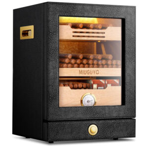 Umidor de Charutos 21 Litros Controle Umidade e Temperatura, Gavetas Cedro Espanhol, Presente Ideal para Amantes de Charutos,MIUGUYO