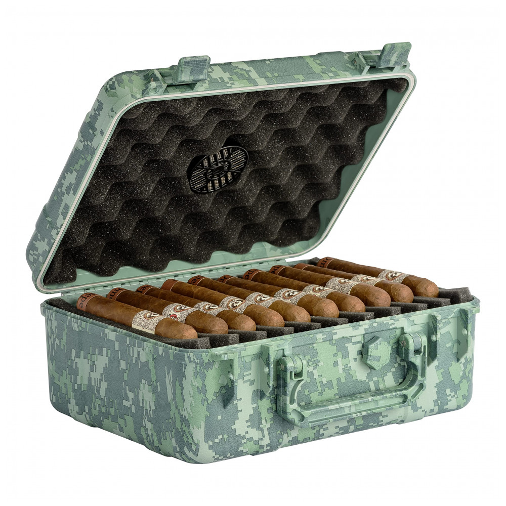 Case Porta Charutos Cigar Caddy HUM CC40 FC Camuflado 40 Charutos À Prova d Água