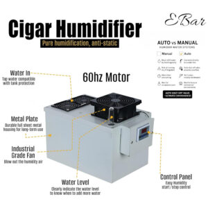 Umidificador de Charutos Your Elegant Bar EB 100 Branco Industrial com Display LCD e Aço Inox 110V