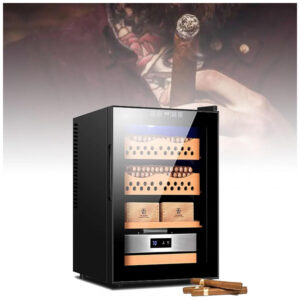 Umidor Elétrico JTYMZYY 50L Preto Madeira de Cedro com Controle Touch 240V