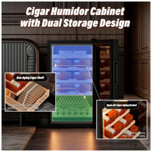 Humidor Elétrico PRECISTECH 32L Compacto com Controle Digital de Temperatura e Umidade 110V