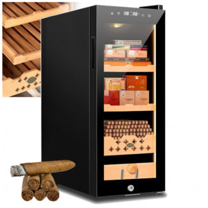 Climatizador de Charutos Elétrico PPOIUYK 35L Preto Cedro Espanhol 110V