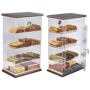 Humidor Cigarro Prestige Import Group Nogueira 250 Charutos Acrílico Madeira