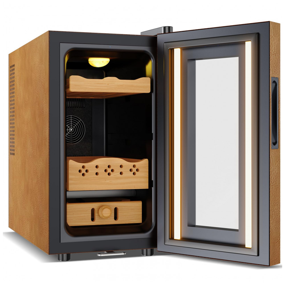Humidor Elétrico Velieta 25L Marrom com Controle Digital de Temperatura e Umidade 115V